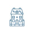 Cute family house line icon concept. Cute family house flat  vector symbol, sign, outline illustration. Royalty Free Stock Photo