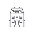 Cute family house line icon concept. Cute family house vector linear illustration, symbol, sign Royalty Free Stock Photo