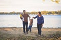 Cute Family by Lake