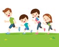 Cute family running together Royalty Free Stock Photo