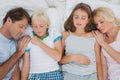 Cute family sleeping together Royalty Free Stock Photo