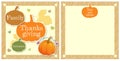 Cute family thanksgiving day invitation card in vector