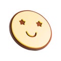 Cute famous smiley face 3d illustration