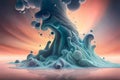cute fantasy tornado, abstract clouds and splatter background