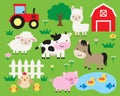 Cute Farm Animal Cartoon Vector Illustration Royalty Free Stock Photo