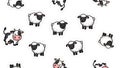 Cute Farm Animals Pattern: Sheep and Cows Royalty Free Stock Photo