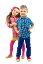 Cute fashion kids are standing together Royalty Free Stock Photo