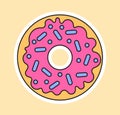 Cute fashion patch with doughnut with pink topping