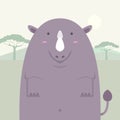 Cute fat big rhino