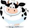 The Cute Fat Cow Farm Animal Vector Cartoon Illustration Royalty Free Stock Photo