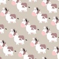 cute fat cow pattern Royalty Free Stock Photo