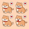 Cute fat dog vector collection Royalty Free Stock Photo
