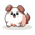 cute fat dog vector illustration. with flat, cartoon, minimalist, 2d style Royalty Free Stock Photo