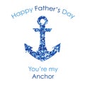 Cute Father`s Day card with big glitter anchor