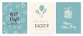 Cute Father`s Day design, hand drawn doodles, gift boxes, balloons, confetti - great for banners, wallpapers, cards, image covers