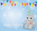 Cute felt robot girl plush toy Royalty Free Stock Photo