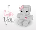 Cute felt robot girl plush toy Royalty Free Stock Photo