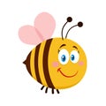 Cute Female Bee Cartoon Character. Vector Illustration Royalty Free Stock Photo