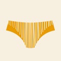 Cute female color panties. Trendy thongs icon. Women underwear element. Feminine symbol, template modern design for