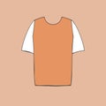 Cute female orange T-shirt. Trendy summer look. Unisex clothes element. Template modern design for invitation, poster