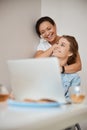 Positive delighted lesbians spending weekend at home Royalty Free Stock Photo