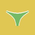 Cute female red panties. Trendy thongs icon. Women underwear element. Feminine symbol, template modern design for