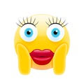 Cute Female Shocked Emoji with Lips