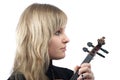 Cute female violinist portrait Royalty Free Stock Photo