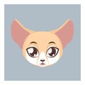 Cute fennec fox avatar with flat colors