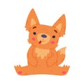 Cute Fennec Fox with Red Coat and Large Ears Sitting with Stick Out Tongue Vector Illustration Royalty Free Stock Photo