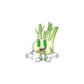 Cute fennel with Money eye cartoon character design
