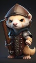 Cute Ferret Animal Warrior 3D Game Model Generative AI