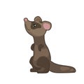 Cute ferret illustration on white background. Woodland animal icon. Sneaky ferret clipart. Baby animal logo Royalty Free Stock Photo