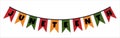 Cute festive flags bunting with word Juneteenth - traditional African American freedom, emancipation day holiday. Vector Royalty Free Stock Photo