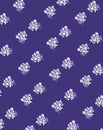Cute festive floral pattern Small bouquets of light delicate flowers on a violet background