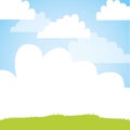 cute field landscape icon