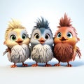 Cute Finches Animation: Featherless Wings In Cartoon Style