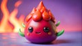 Cute Fire Monster Clay Art, DIY, Crafting, and Sculpture Royalty Free Stock Photo