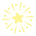 Cute firework clip art element, hand drawn vector illustration sparkling star design Royalty Free Stock Photo