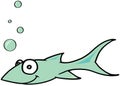 Cute Fish Blowing Bubbles Illustration Vector Royalty Free Stock Photo