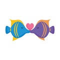 cute fish kiss Royalty Free Stock Photo