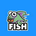 Cute fish predator logo Royalty Free Stock Photo