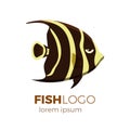 Cute fish vector illustration icons set. Tropical fish, sea fish, aquarium fish. Royalty Free Stock Photo