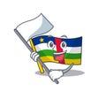 Cute flag central african standing with flag cartoon character style