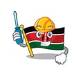 Cute flag kenya character smiley automotive cartoon