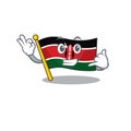 Cute flag kenya character smiley call me cartoon