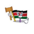 Cute flag kenya character smiley judge cartoon