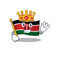 Cute flag kenya character smiley king cartoon