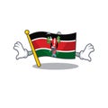 Cute flag kenya character smiley money eye cartoon
