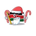 Cute flag kenya character smiley santa bring candy cartoon